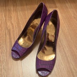 Purple croc stilettos
